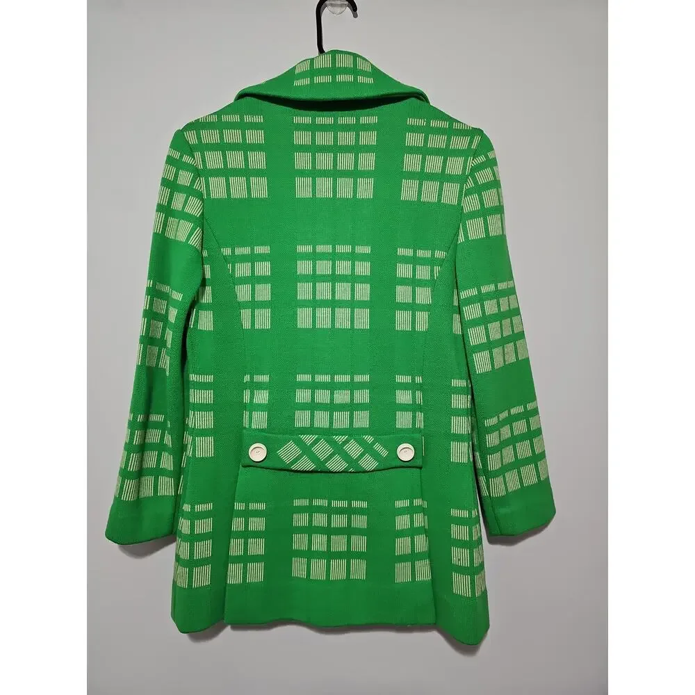 Jersey House Wool Sweater Jacket Womens 8 Retro 70s Mod Vintage